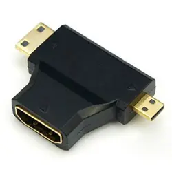 Mini HDMI Male to HDMI 1,4 женский кабель адаптер конвертер Новый t-образный 3 in1 Micro HDMI Male для HDTV 1080 P Hdmi кабель