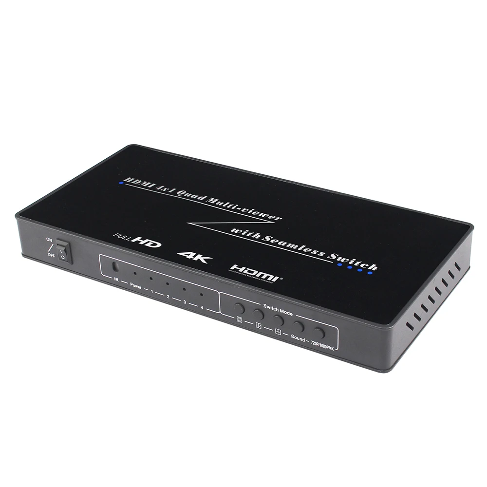  4K 30Hz 4x1 Quad HDMI Multi-Viewer HD Screen Real Time Multi-Viewer HDMI Seamless Switcher with IR 