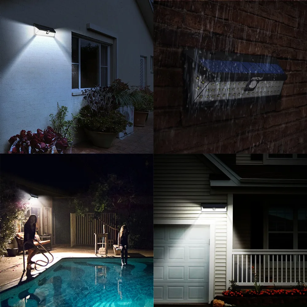 Mpow 54 LED Bright Solar Lights IP65 Waterproof Solar Power Lights with Wide Angle Motion Sensor Solar Patio Lighting for Garden (10)