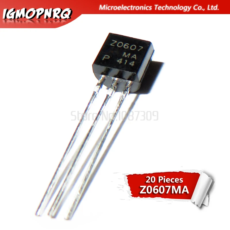 20pcs free shipping Z0607MA Z0607 TO 92 Triacs 0.8 Amp 600 Volt new
