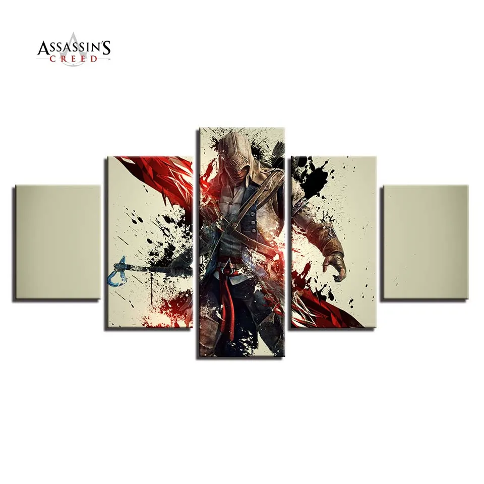 Цветные картины постеры игра Connor 8 War Wall Art Framework домашний декор 5 шт. HD печать