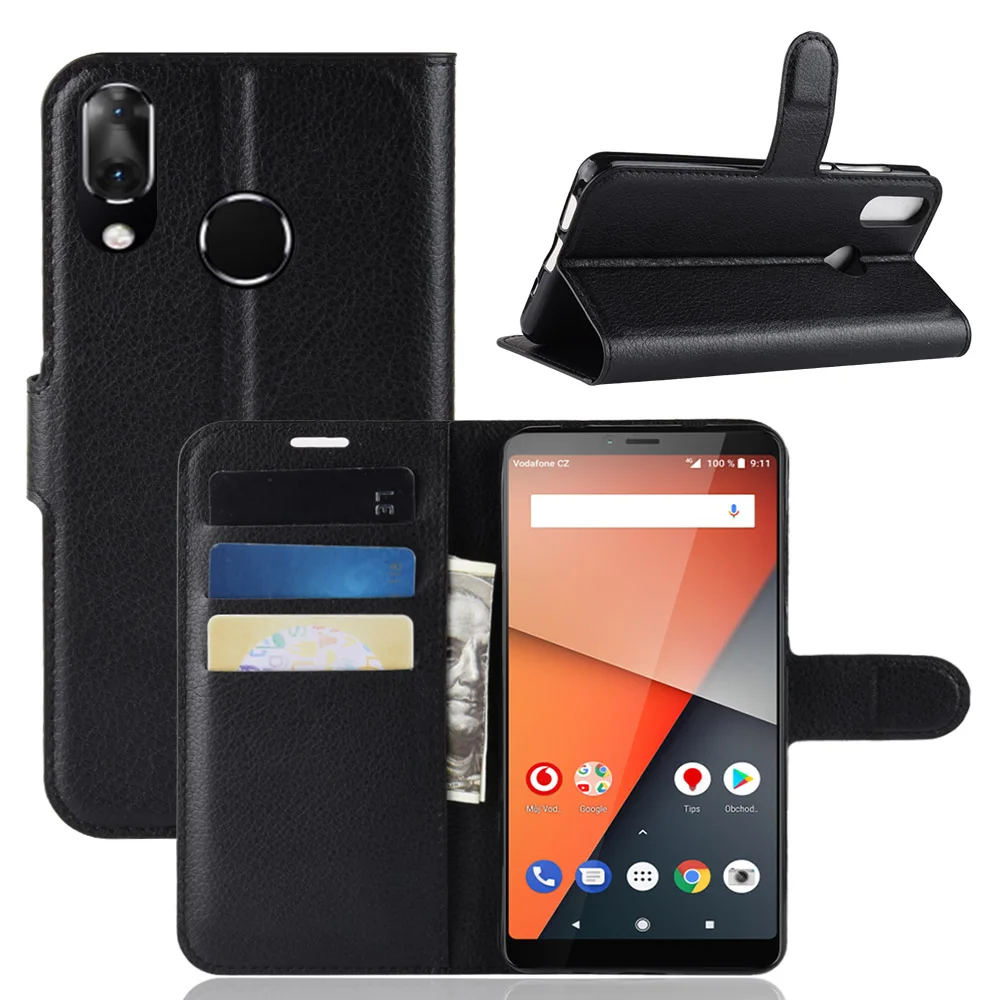 Роскошный кожаный чехол книжка baisxst для Vodafone Smart X9 с подставкой и бумажником
