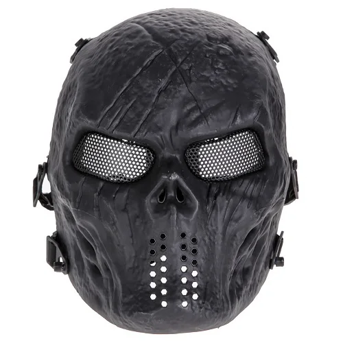 Страйкбол Пейнтбол Вечерние Маски череп полный маска для лица армейские игры уличная с металлической сеткой глаз щит костюм для Хэллоуина вечерние принадлежности - Цвет: A