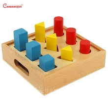 Sensory Toys Montessori Geometric Block Cylinder Beechwood Educational Teaching Toys 3-6 Year Baby Toys Preschool Games SE043-3