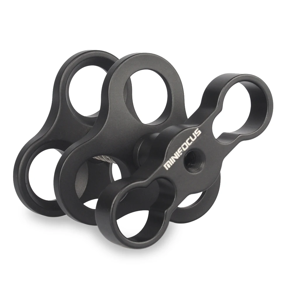 

Triple 1" Ball Clamp Diving Camera Bracket Aluminum Spring Flashlight Three 3 Ball Mount Clip for Underwater Photography System