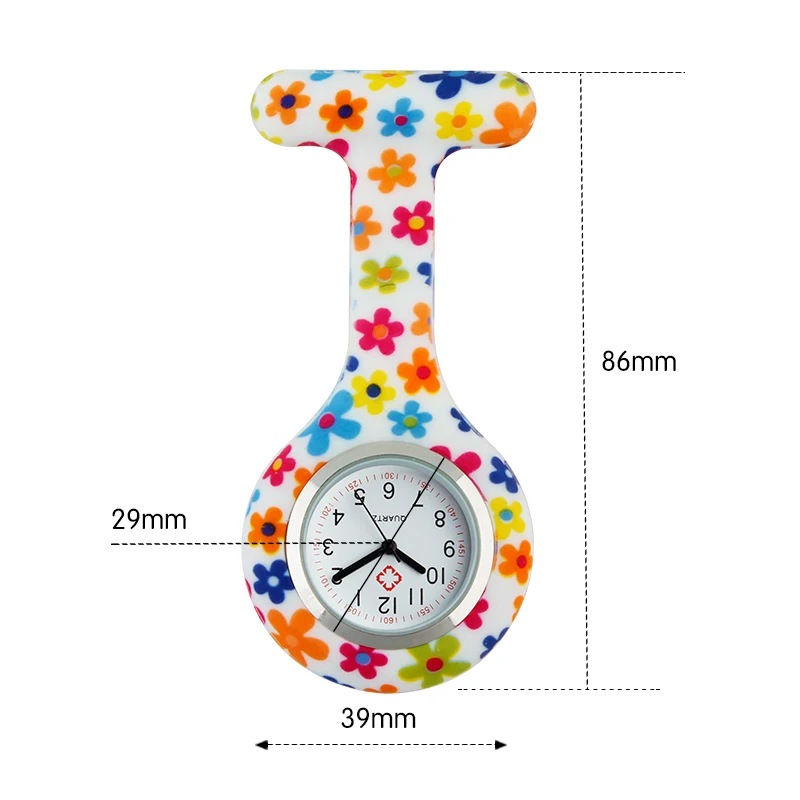 Fashion Colorful Silicone Medical Nurse Watches Brooch Tunic Fob Pocket Stainless Dial Watches accept OEM service 5