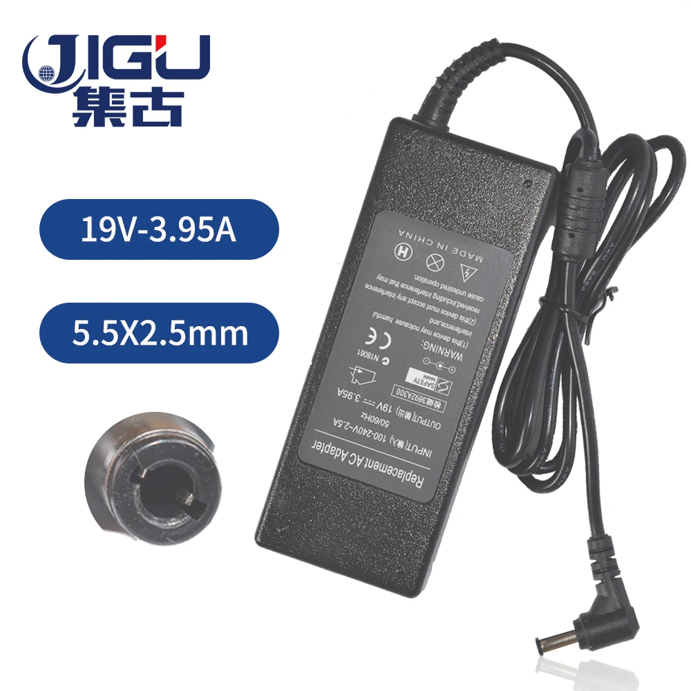 JIGU 19V 3.95A 5 5*2 мм 75 Вт Замена для Toshiba satellite c670 16k a300 14t c870 c7w ноутбук AC зарядное