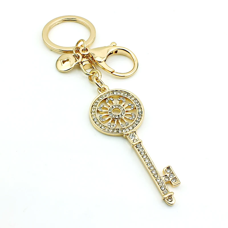 

JINGLANG Free Shipping Gold Color Metal Lobster Clasp Key Rings Dangle Key Charms Keychains Bag Luxury Jewelry