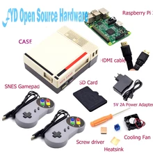 1set NES Case with Raspberry Pi 3 16G Card Fan 2pcs SNES Gamepad EU Power Adapter