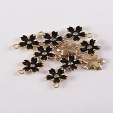 NingLang 10 pcs/lot 2017 Fashion Adorable Women Flower Pendant Zinc Alloy Necklace Jewelry Charms Colares Mujer