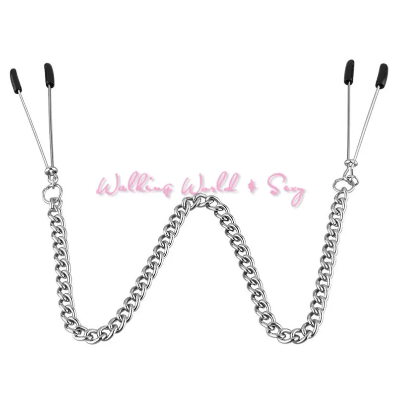  Adjustable Nipple Clamps With Metal Chain Clips Nipples Labia Clips Clit Clamp Bodnage Fetish Sex Toys For Couple Adult Game (2)