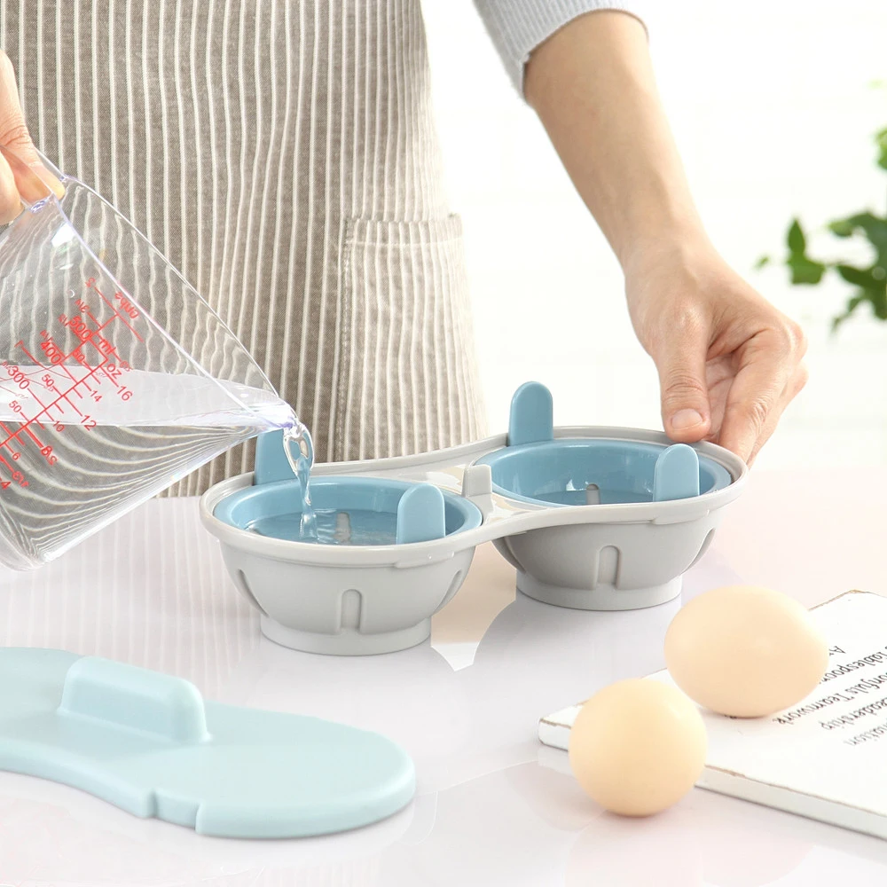 

Egg Poachers Perfectly Cooked Egg Boiler Cup , Egg Skillet Kitchen Steamed Egg Cooker Set , Double Cooking Tools Microwave Oven
