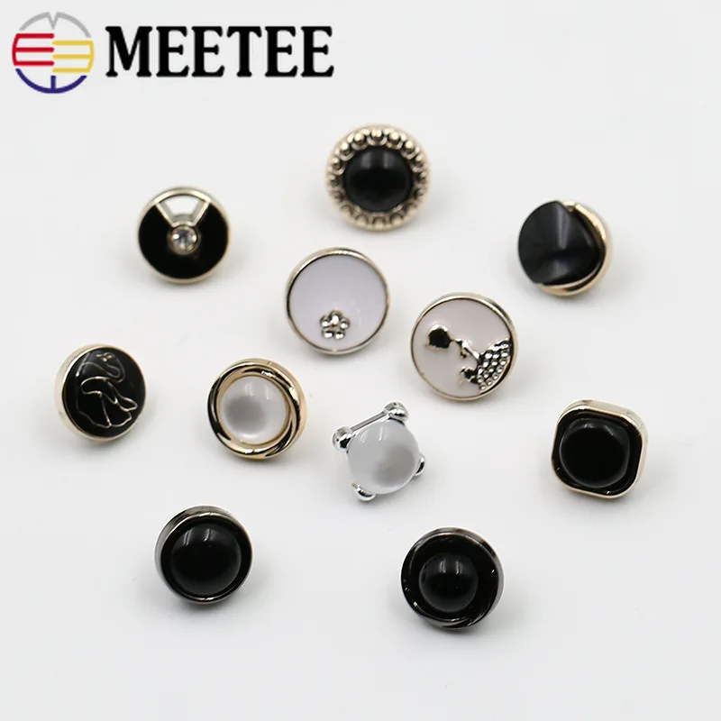Meetee 50 шт 11,5/12,5 мм пластик жемчуг Ретро рубашка пуговицы хвостовик DIY Одежда декоративная пряжка материалы аксессуары для шитья