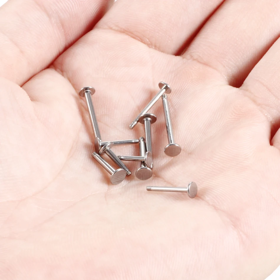 Steel labret bar parts screw thread head 16G 14G labret post barbells only for lip piercing earring stud body jewelry 100Pcs/lot piercing jewelry body piercing earrings ear piercing jewelry metal jewelry body piercing jewelry body jewelry