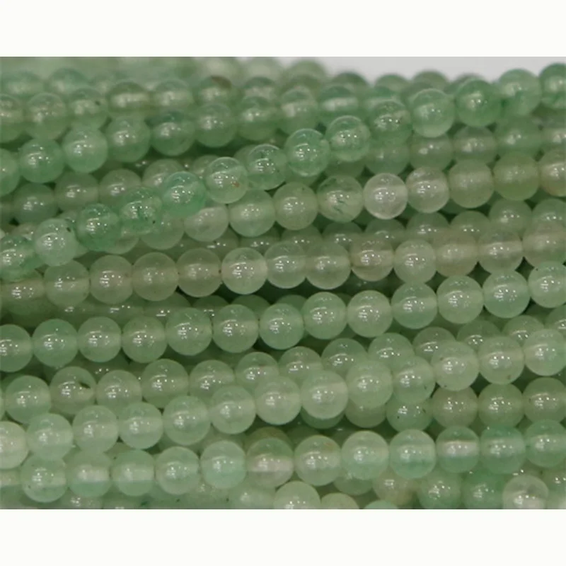 Natural Round Green Aventurine Jade Loose Stone Beads For Jewelry Making 4-18mm