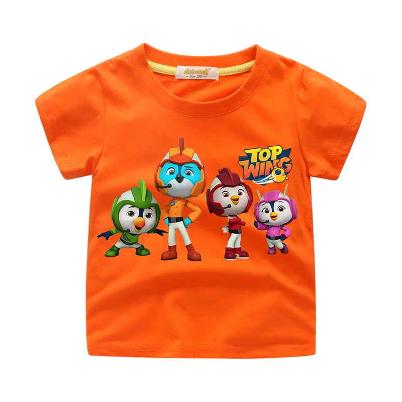 Boys Girls Cartoon Top Wing Tshirts Children Summer Short Sleeve Tees Top Kids Cotton T-shirts Baby Casual T Shirt Clothes WJ185 (6)