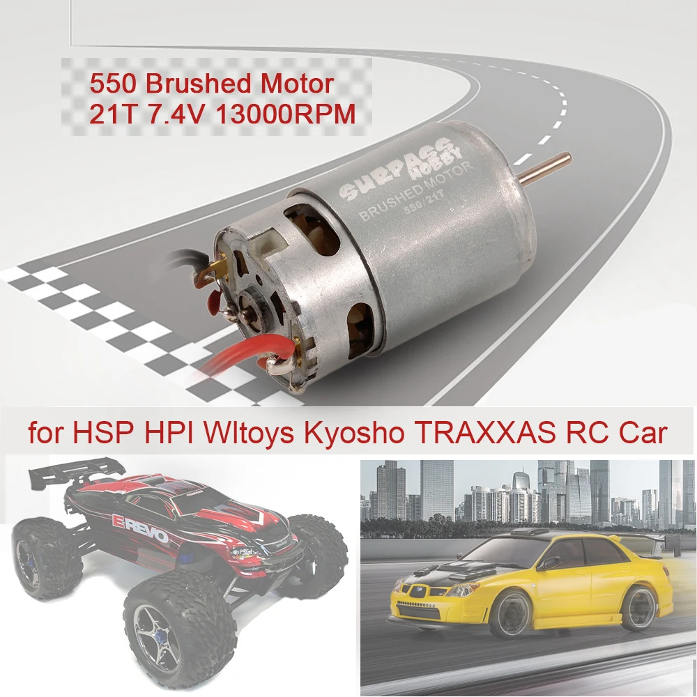 550 Brushed Motor 21T 7.4V 13000RPM 600W RC Motor for HSP HPI Wltoys Kyosho TRAXXAS RC Car Parts (2)