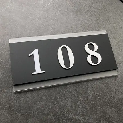 9X18 см Европейский стиль двери знак номер дома, номер двери на заказ квартиры дверные панели виллы любые буквы, символы Hote - Цвет: style b