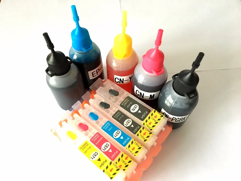 

PGI570XL CLI571XL Ink Refill Kit For Canon TS8050 TS8051 TS8052 TS8053 TS9050 TS9055 Printer 5 Colors PGBK BK C M Y