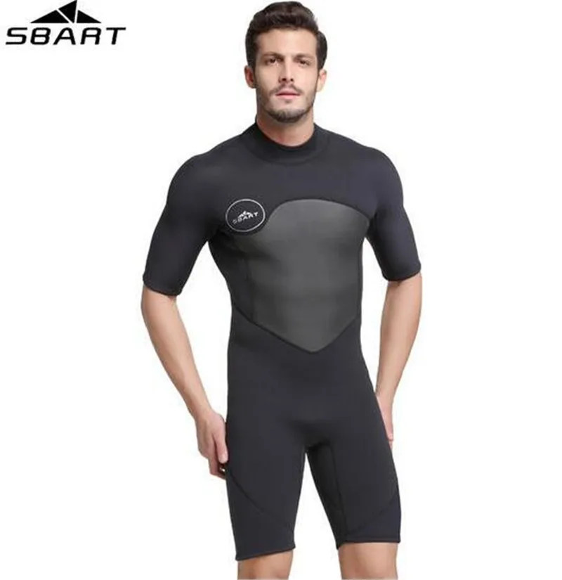 

SBART 2MM Short Sleeve Neoprene Wetsuit Men Warm Winter Swimming Scuba Diving Suit Triathlon Wetsuit for Surfing Snorkeling