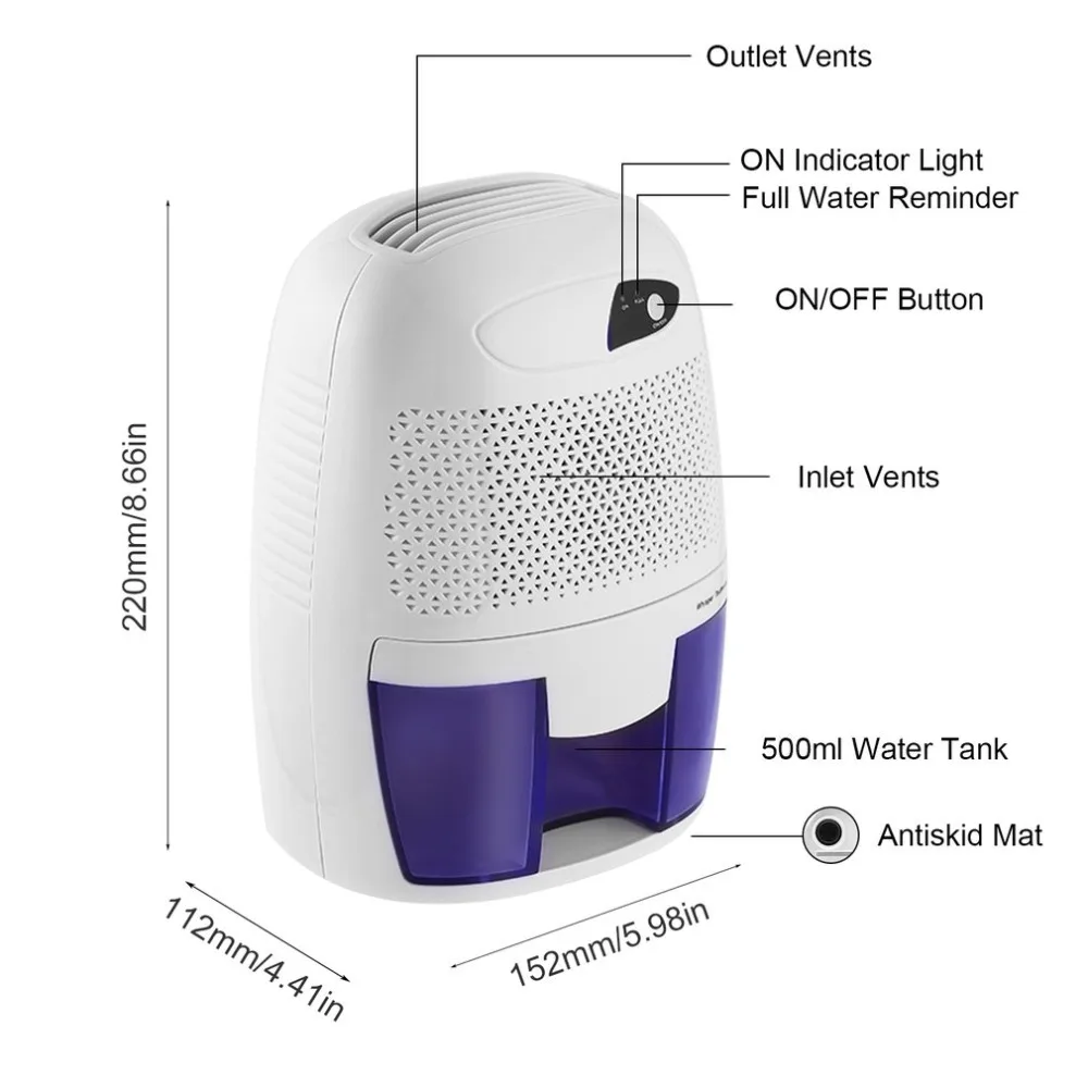 THANKSHARE ультра-мини полупроводниковый осушитель воздуха влагопоглощающий осушитель воздуха 500 мл для домашнего гардероба