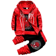 НОВЫЕ комплекты одежды «Человек-паук» для маленьких мальчиков, спортивный костюм весенние костюмы «Человек-паук» Детская одежда Комплект из трех предметов