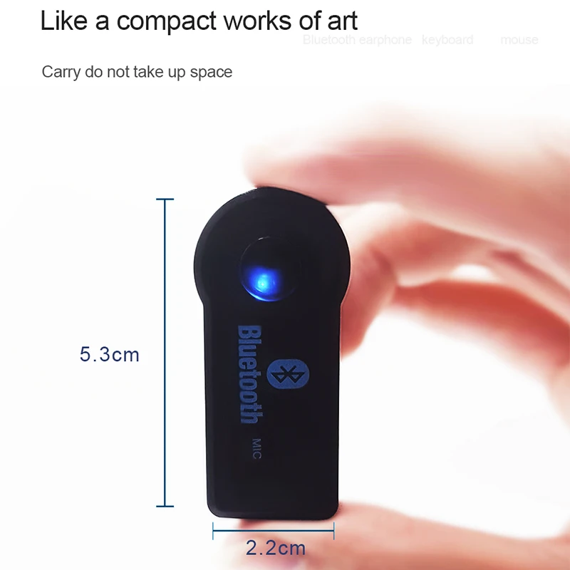 YODELI Mini Bluetooth Receiver 201 Wireless Bluetooth Audio Receivers 3.5mm Car AUX Kit Handsfree For Speaker Headphones (7)
