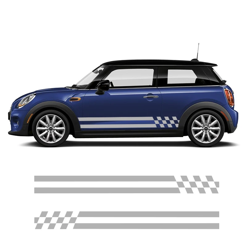  2 PCS Vinyl Auto Side Stripes Sticker Car Decal Graphics For Mini Car Decals Cooper S Clubman Pacem