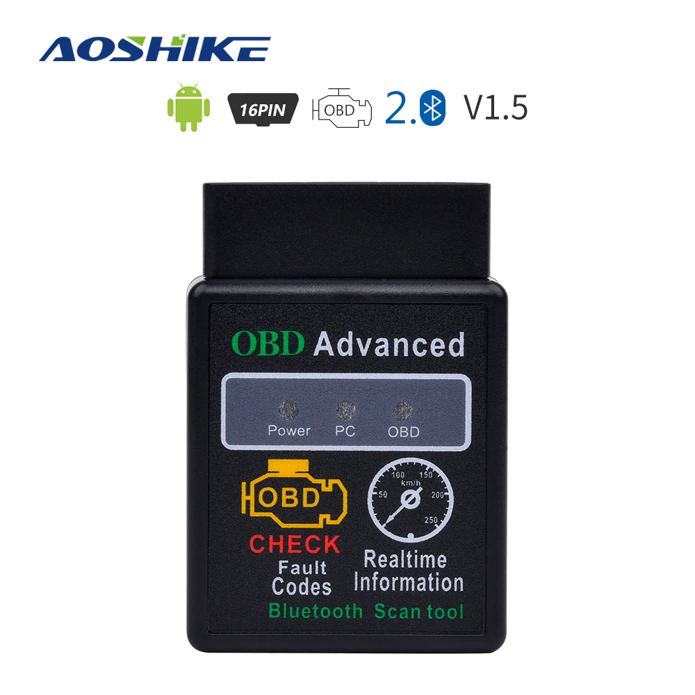 Aoshike ELM327 OBD V1.5 автомобильная лампа неисправности OBD2 Bluetooth 2 0|Считыватели кодов и