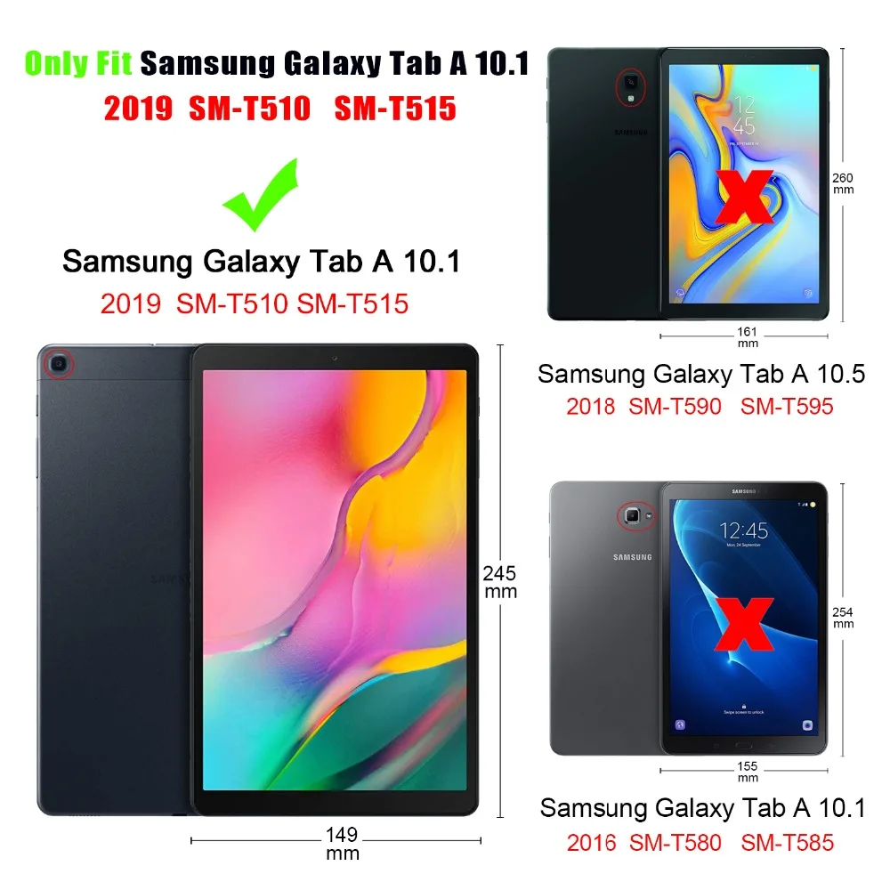 Чехол для samsung Galaxy Tab A SM-T510 SM-T515 T510 T515 чехол для планшета чехол-подставка для Tab A 10,1 '' чехол для планшета