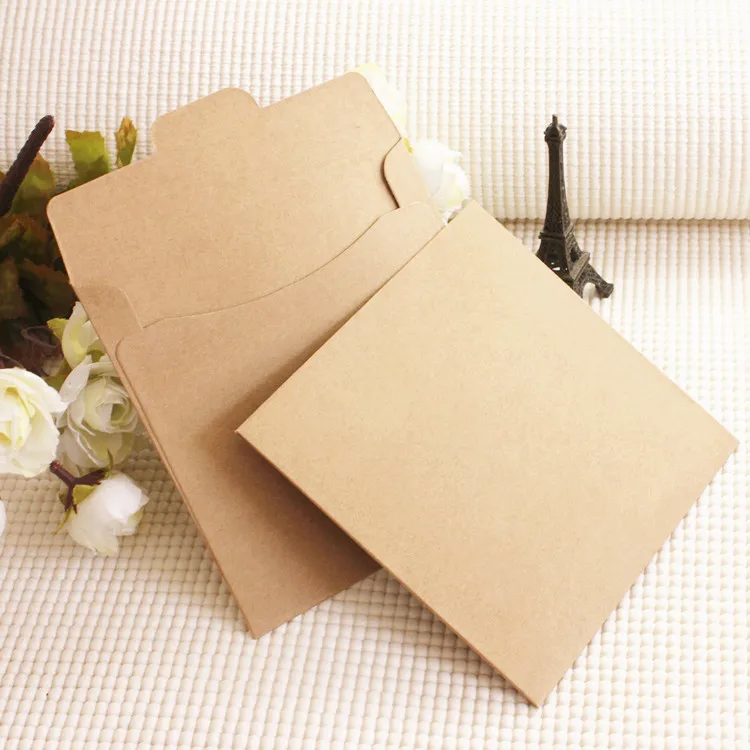50Pcs Brown / Red Vintage Kraft Paper CD Paper Envelopes DVD Papar Case