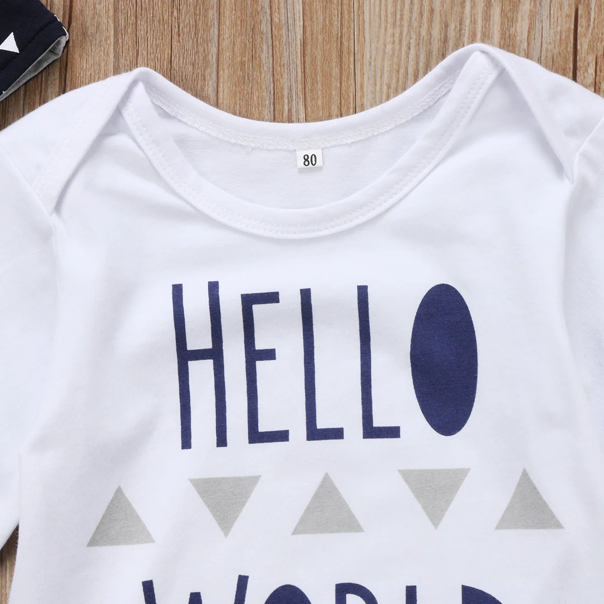 Комплект одежды из 3 предметов для новорожденных мальчиков и девочек «HELLO WORLD», белые топы+ штаны, шапка, комплект одежды из 3 предметов, одежда Bebes
