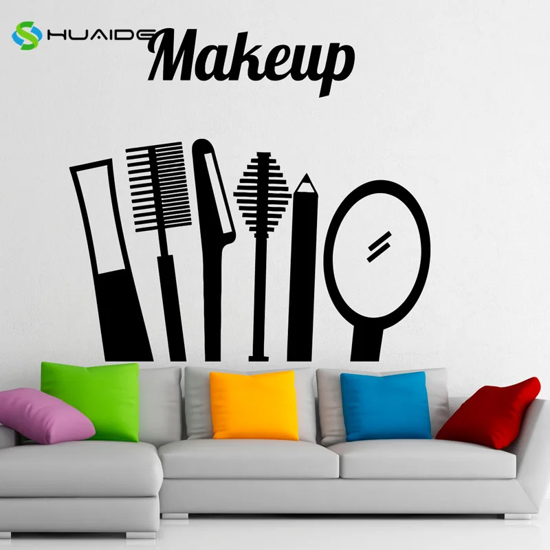 Wall Decal Make Up Beauty Salon Vinyl Sticker Fashion Cosmetics