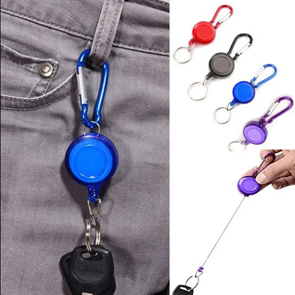 

Retractable Plastic Pull Key Ring ID Badge Name Tag Lanyard Card Holder Recoil Reel Belt Clip Badge Holder free shipping