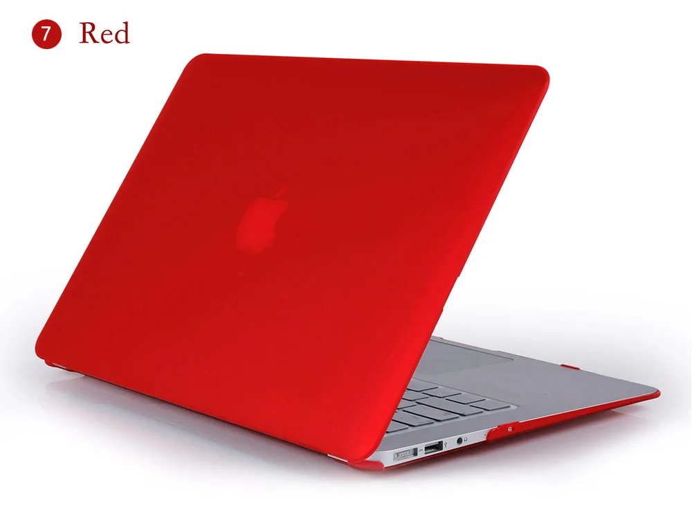 Чехол для macbook air 13 case for macbook pro 13 case for macbook pro 13 retina Кристалл Прозрачный чехол Для Apple mac book Air Pro Retina 11 12 13 15 сумка для ноутбука для macbook Air 13 чехол - Цвет: Matte red