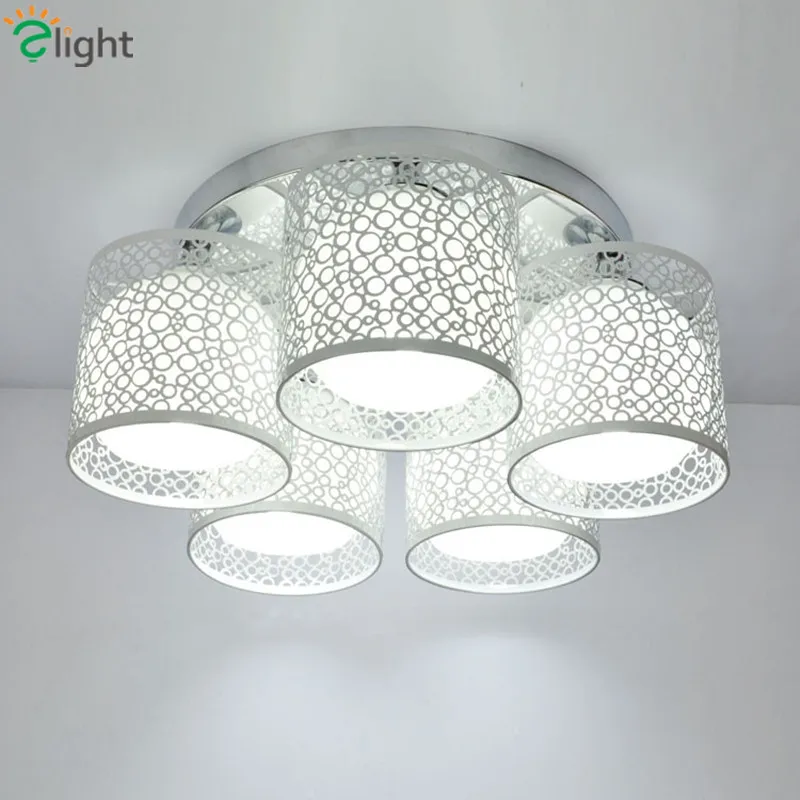 

2016 Modern Brief Hollow Metal Holes Shades Led Chandelier Frosted Glass Shades Ceiling Chandelier For Foyer