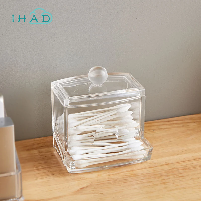 Creative Cotton Swab Box Sunken Makeup Cotton swab Toothpick Storage