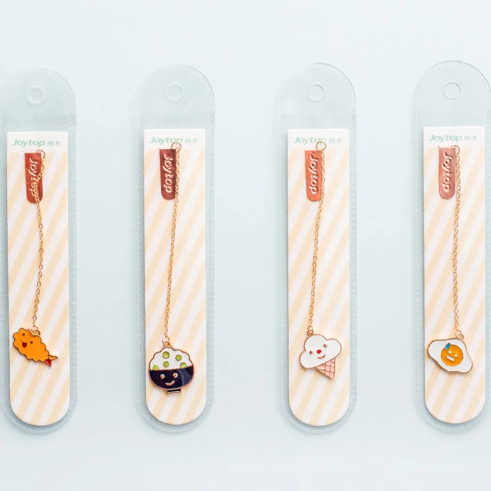 4 шт./компл. милый мороженое яйцо Серии Металлические Закладки брелок держатель книги открытка подарок канцелярские принадлежности