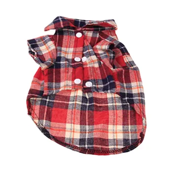 

Summer Pet Dog Clothes Puppy Spring Plaid Shirt Outfits Pet Clothing for Small Dogs T shirts Yorkshire Chihuahua Clothes