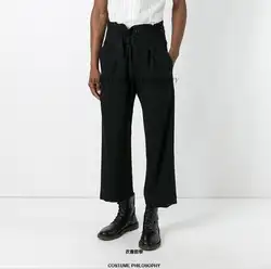 27-42 2018 Новая мужская одежда корейские волосы стилист свободные широкие брюки уличный прилив мужские прямые повседневные брюки плюс размер