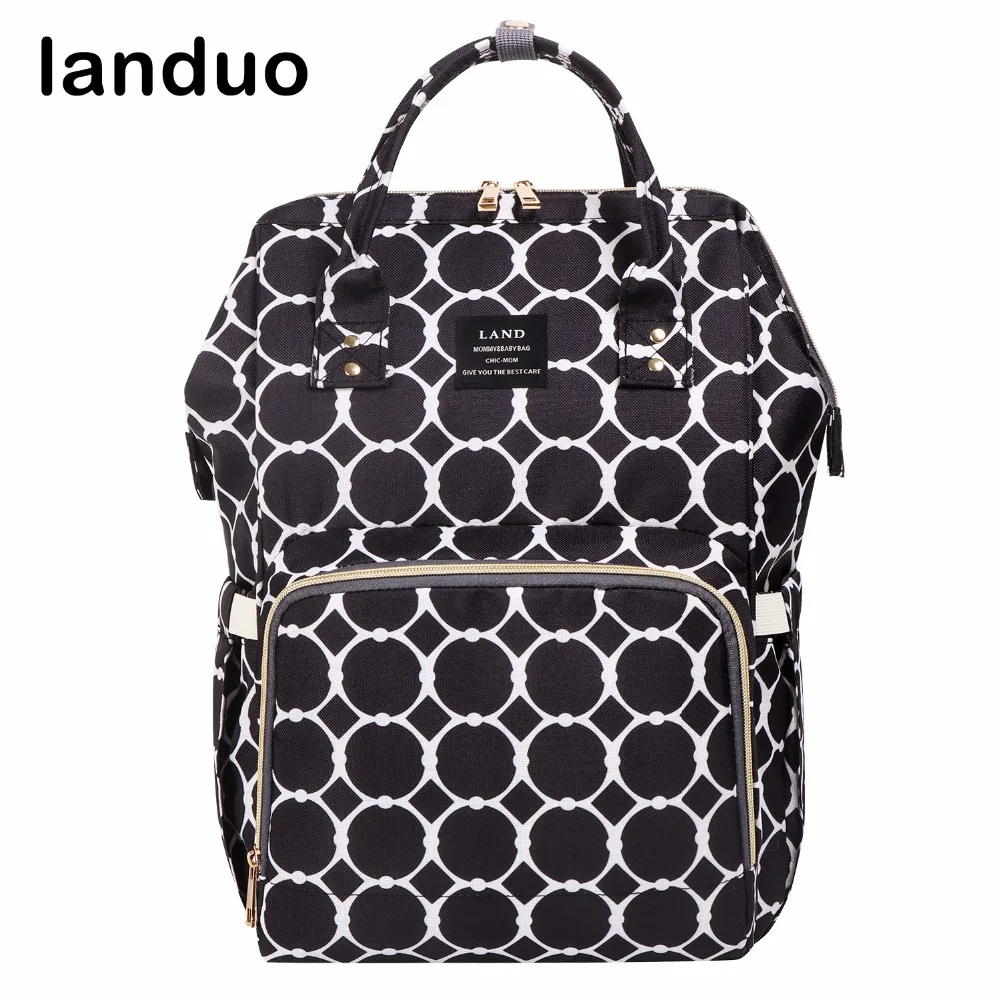 

landuo LAND Nappy Bag Fashion Diaper Bag Mummy Maternity Bag Designer Stroller Baby Care Nursing Bag Waterproof abric