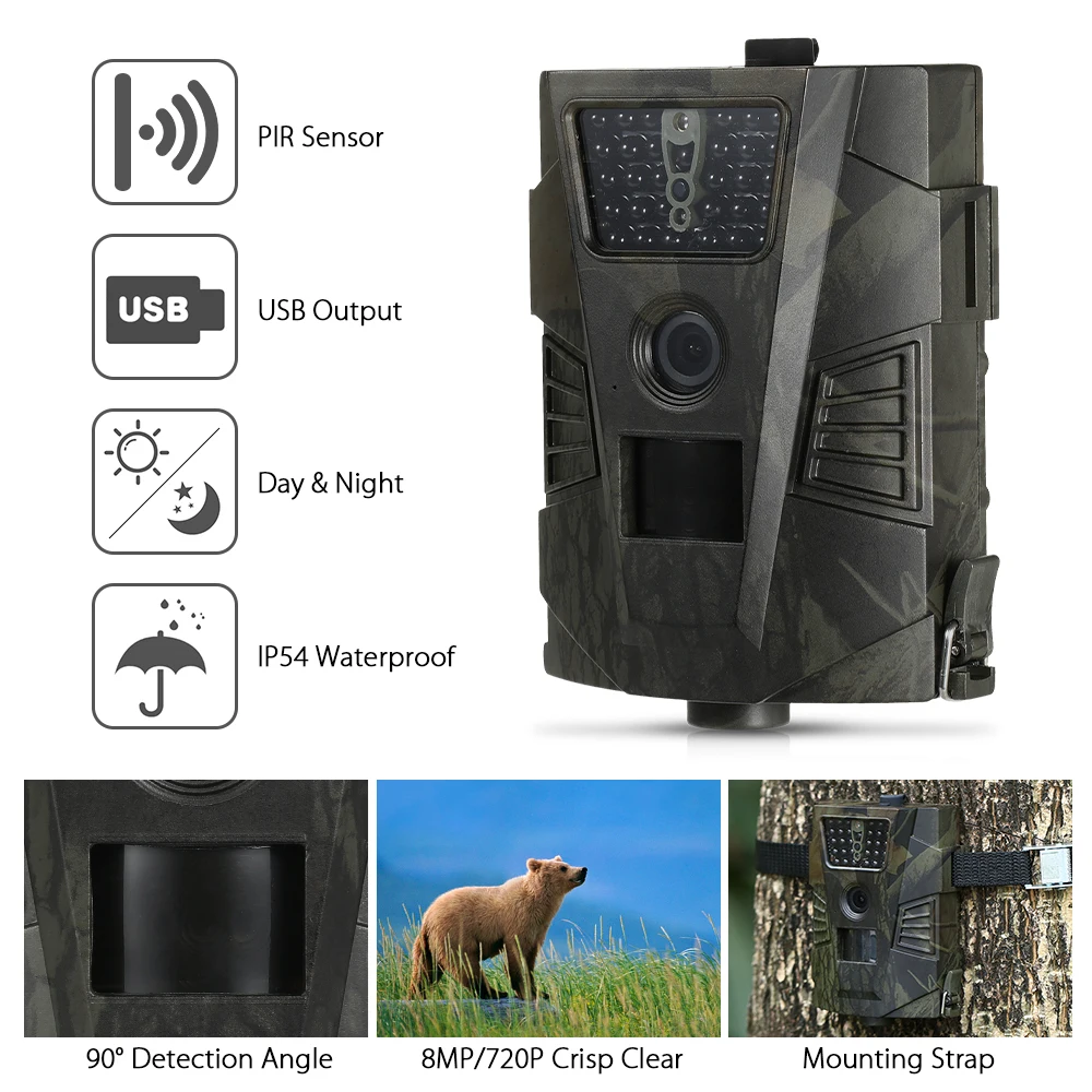 HT001B Trail camera 30 шт., инфракрасный охотничий фотоаппарат ночного видения Водонепроницаемая камера 120 градусов 12 Мп фото ловушка 1080P камера дикой природы