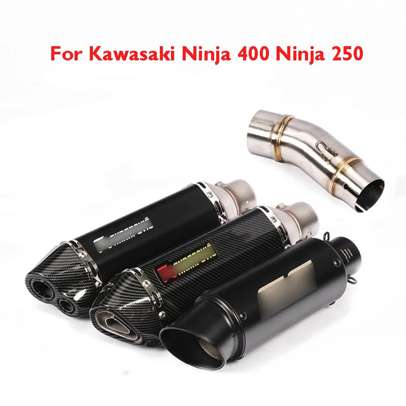 

Slip on Ninja 250 400 Motorcycle Exhaust Pipe Muffler Link Mid Pipe Exhaust System for Kawasaki Ninja 400 Ninja 250 2017 2018