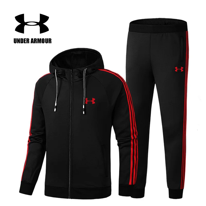 

Hot Sale Under Armour Training Jacket Men Gym Clothes 2 pieces Long sleeves Jacket+pants Fitness Sports Size L-5XL