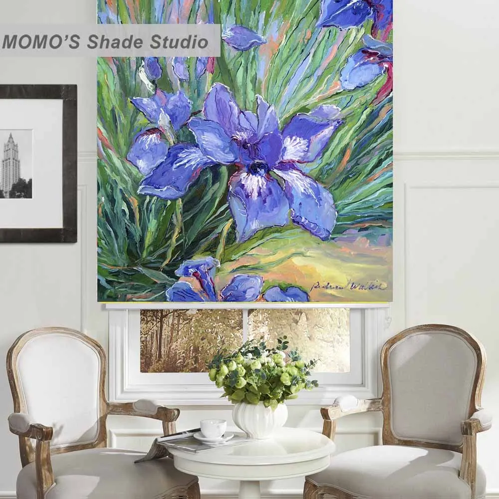 MOMO Roller Blinds Blackout Design Window Zebra Blinds Painting Curtains Roller Shades Thermal