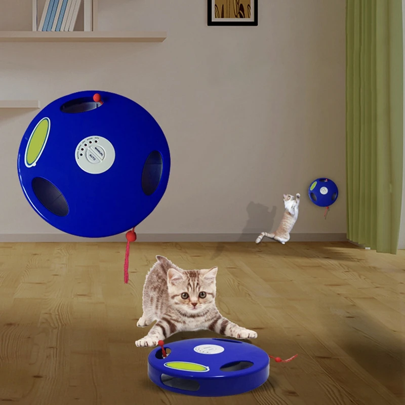 

Automatic Electric Cat toys Funny Interactive Mouse Running Along The Track Turntable for Entertainment Toy For Cat Pet