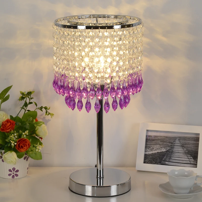 Us 109 0 Bohemia Crysta Ltable Lights Luxury Lamp Red Purple Green Pink Romantic Bedroom Bedside Lamp Wedding Gift Lamp Za In Table Lamps From