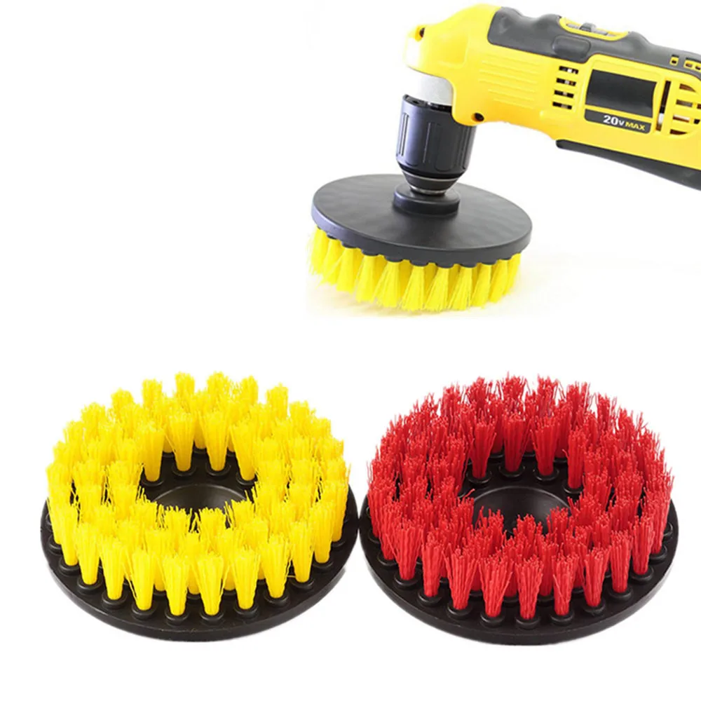 

Yellow Red Drill Scrubber Brush Power Full Electric Bristle Bathtub Tile Grout Cleaner Drop Shipping