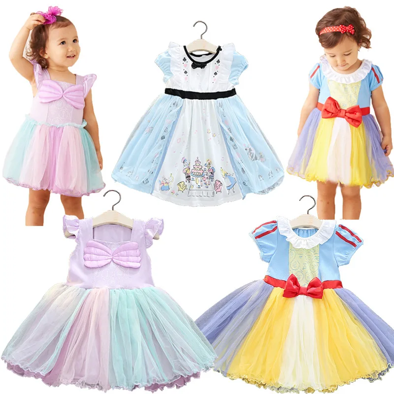 

2017 Children's New Snow White Dress Alice Wonderland Mermaid Baby Girl Dress Size 90-130 Halloween Costumes Girl Party Dress