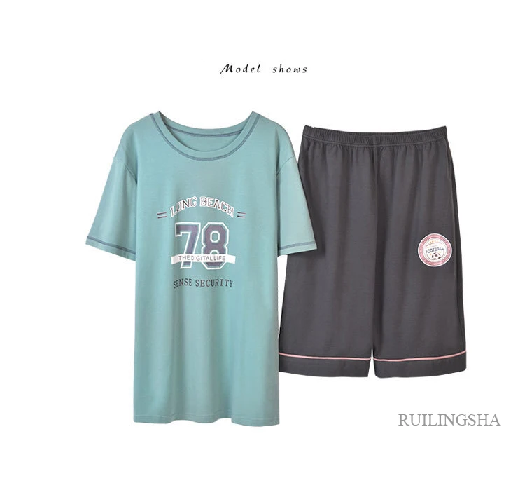 Мужская Новинка 2019, Корейская хлопковая летняя Пижама, модные шорты с короткими рукавами, тонкая повседневная мужская пижама, Мужская